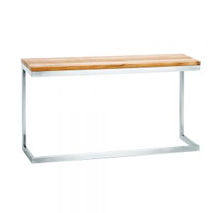 Jane Hamley Wells ABSORPTION_AS801-C_A modern indoor outdoor side table teak top stainless steel C-Frame