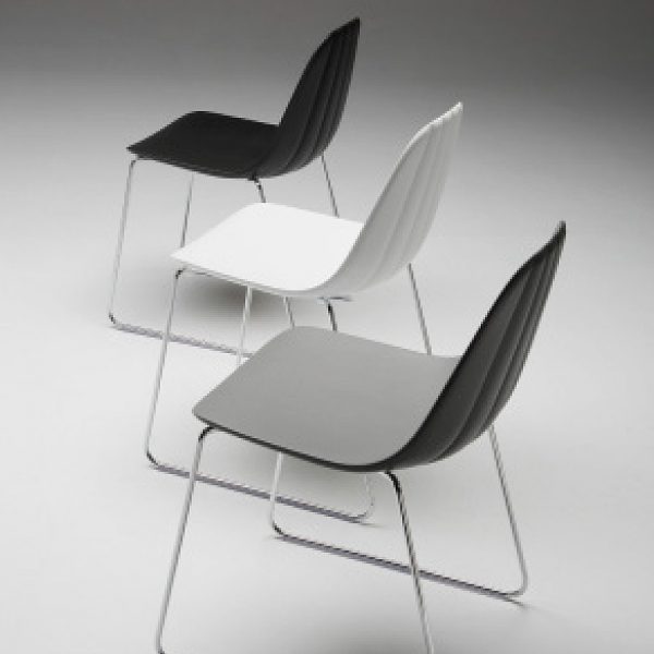 Jane Hamley Wells BABETTE_BABSL_C modern café restaurant side chair molded polyurethane seat on sled base