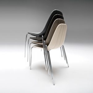 Jane Hamley Wells BABETTE_BABS_A modern stacking café restaurant side chair molded polyurethane seat steel legs