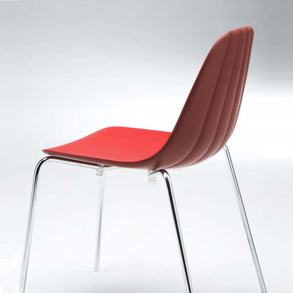 Jane Hamley Wells BABETTE_BABS_B modern stacking café restaurant side chair molded polyurethane seat steel legs