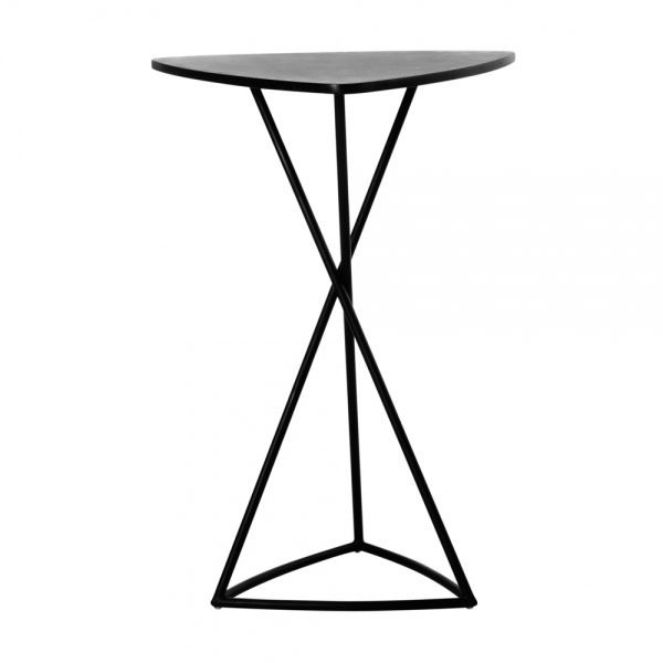 Jane Hamley Wells BB_BB8103_A modern indoor outdoor triangle bar table granite powder-coated triangle base
