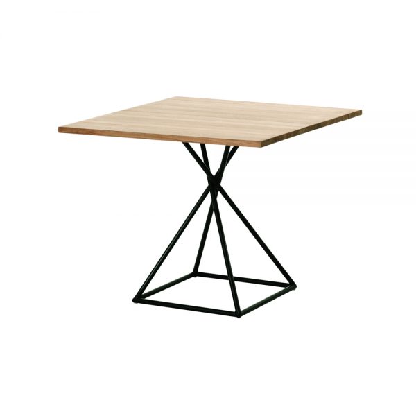 Jane Hamley Wells BB_BB8111_A modern indoor outdoor square dining table teak powder-coated square base