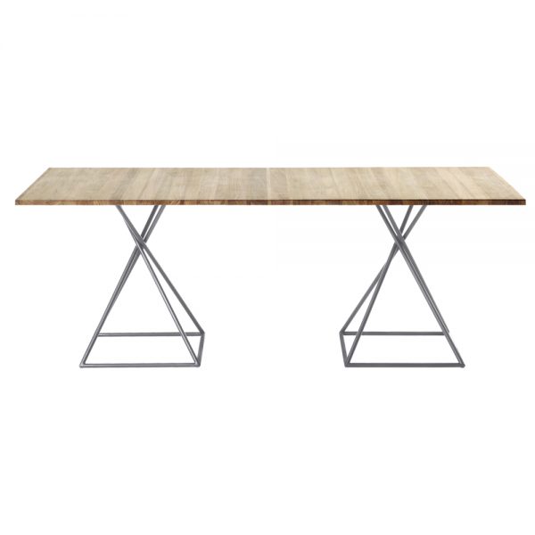 Jane Hamley Wells BB_BB8112_A modern indoor outdoor square dining table teak stainless steel square base