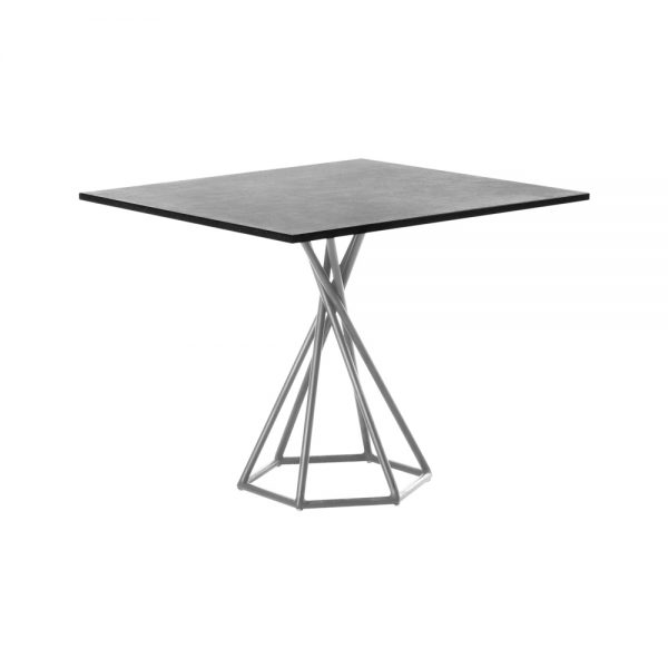 Jane Hamley Wells BB_BB8201_A modern indoor outdoor square dining table granite stainless steel hexagon base