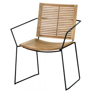 Jane Hamley Wells BB_BB9101-PDC_A contemporary outdoor stacking restaurant armchair teak powder-coated stainless steel