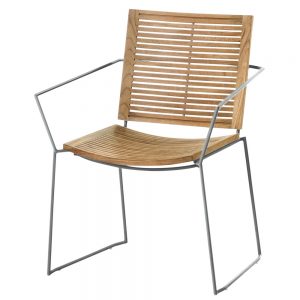 Jane Hamley Wells BB_BB9101-SS_A contemporary outdoor stacking restaurant dining armchair teak stainless steel