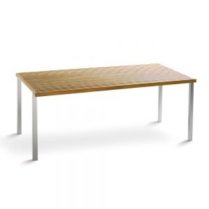 Jane Hamley Wells BEO_BO8102_A modern outdoor rectangle dining table teak top stainless steel