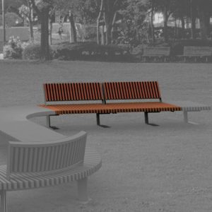 Jane Hamley Wells BOA_DSC1014104R_A commercial urban park straight bench with backrest hardwood seat steel frame