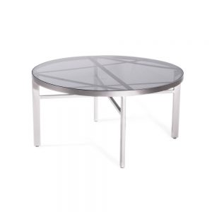 Jane Hamley Wells BOTANIC_BT8355-T_A modern indoor outdoor round coffee table glass top stainless steel