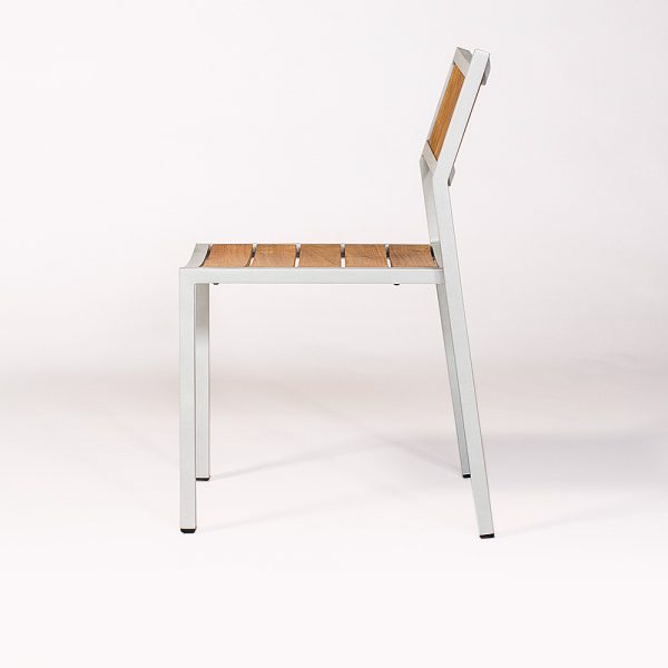 Jane Hamley Wells ELLA_150320_B modern stacking cafe side chair teak powder-coated aluminum frame