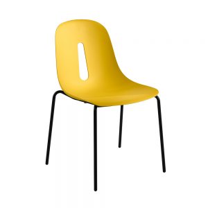 Jane Hamley Wells GOTHAM-S_A modern stacking cafe dining chair molded polyurethane seat on steel legs