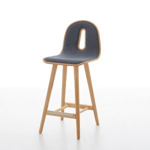 Jane Hamley Wells GOTHAMWOODY_SG-65-I_A modern counter stool bentwood upholstered seat on ash wood legs